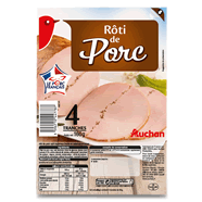 rôti de porc 4 tranches auchan 160g