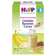 Hipp Biologique Céréales Bananes Cacao Dès 8 Mois 6 Boîtes de 250 g