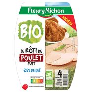 Fleury Michon Rôti de poulet cuit la barquette de 4 tranches - 120 g
