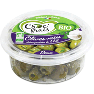  Olives vertes dénoyautées à l'ail bio
