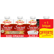 Président Secret De Crème - Crème Légère 25% M.g