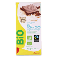  Tablette de chocolat au lait à la noix de coco bio