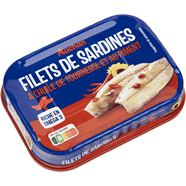  Filets de sardines à l'huile de tournesol et au piment