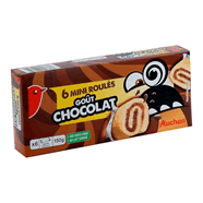 mini roulés goût chocolat auchan x 6 150g