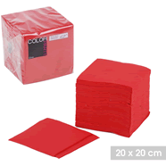  Serviettes cocktail papier rouge 20 x 20 cm