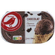  Crème glacée au chocolat et copeau de chocolat noir