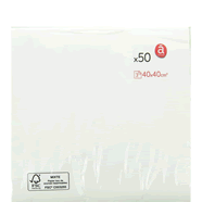  Serviettes en papier blanches 40 x 40 cm