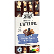  Tablette de chocolat aux myrtilles, amandes et noisettes