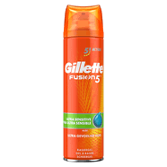 Gillette Gel à raser homme Fusion 5 Ultra peaux sensibles les 2 bombes de 200 ml