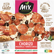  Pizza au chorizo, mozzarella et tomates cerise