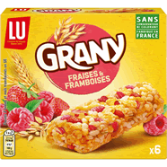  Barres céréalières avec morceaux de fraises et framboises