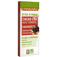  Tablette de chocolat noir aux cacahuètes bio