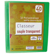  Classeur souple transparent 4 anneaux 21 x 29,7 cm