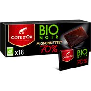  Mignonnettes au chocolat noir bio 70%