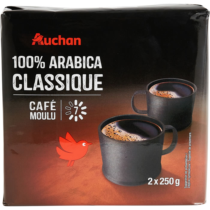 AUCHAN Café moulu classique arabica N°7
