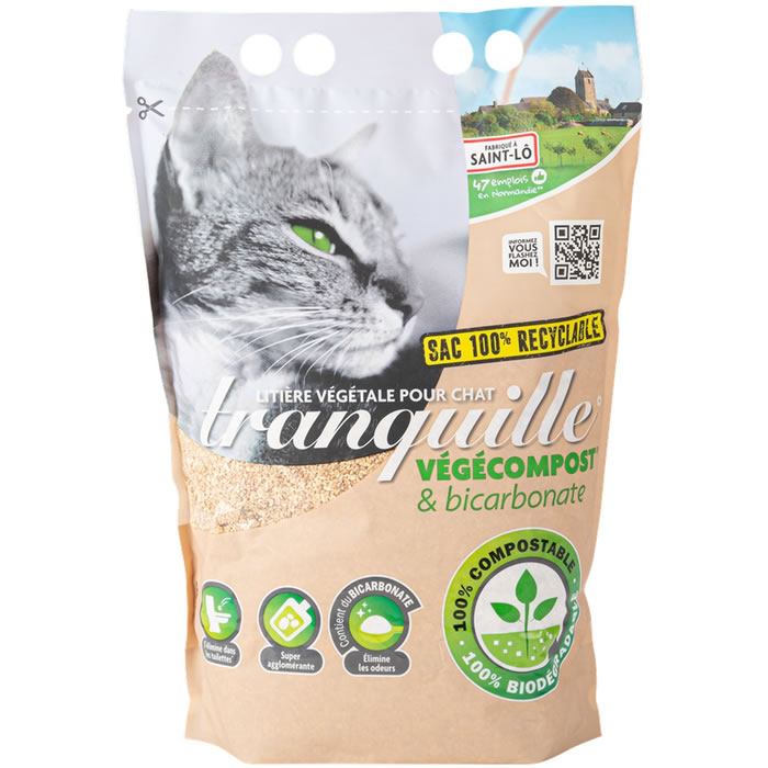 TRANQUILLE Litière végétale pour chats biodégradable