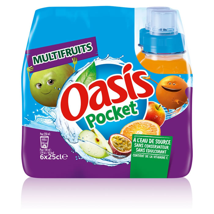 OASIS Pocket Boisson multifruits avec un bouchon sport