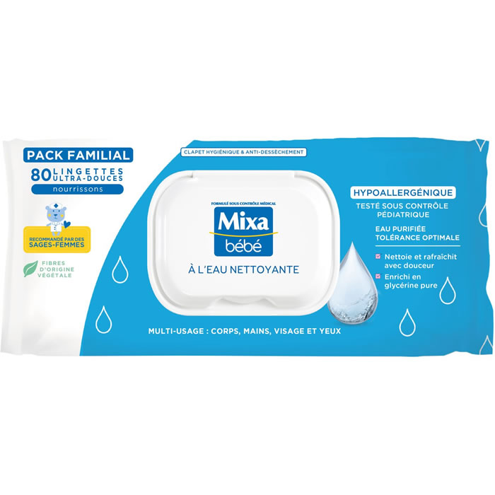 MIXA Lingette à l'eau nettoyante