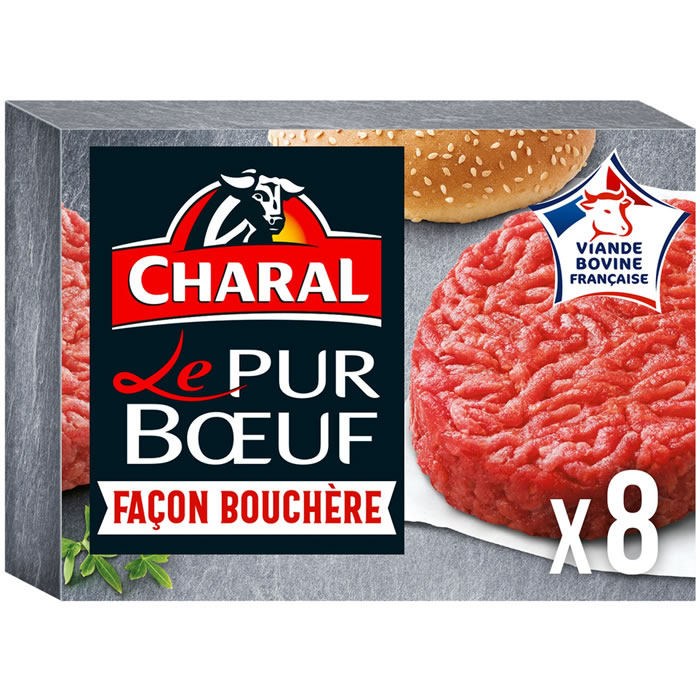 CHARAL : Steaks hachés pur boeuf façon bouchère 18% M.G - chronodrive