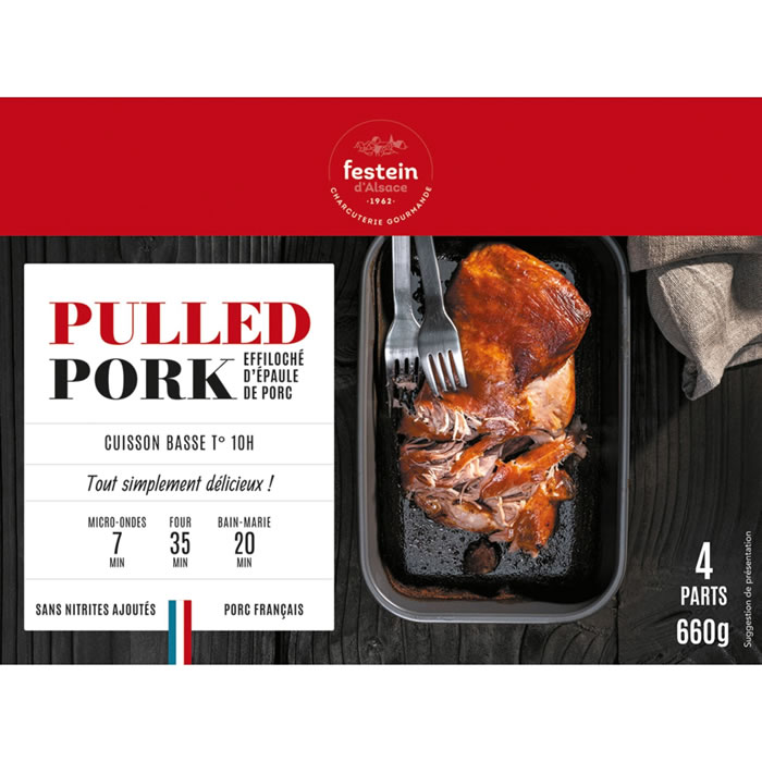 FESTEIN D'ALSACE Pulled Pork Effiloché d'épaule de porc