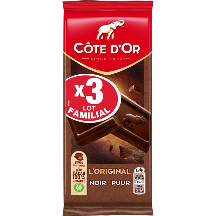 CÔTE D'OR Tablette de chocolat noir