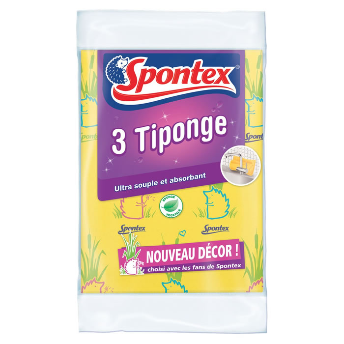 SPONTEX Tiponge Tissus éponge extra souple pour nettoyage délicat