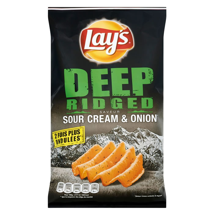 LAY'S Deep Ridged Chips ondulées saveur crème d'oignons