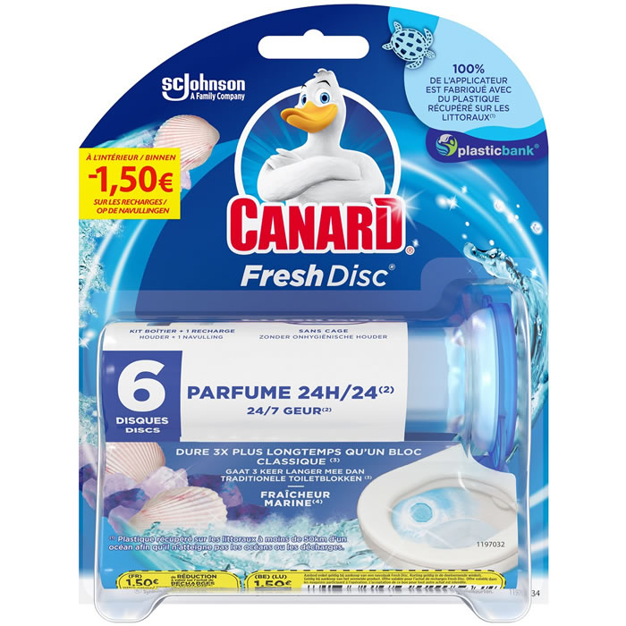 CANARD Fresh Disc Disques gel nettoyant WC fraîcheur marine