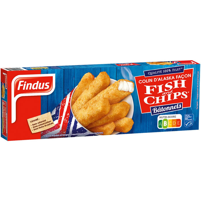 FINDUS 100% Filet Colin d'Alaska façon fish & chips MSC