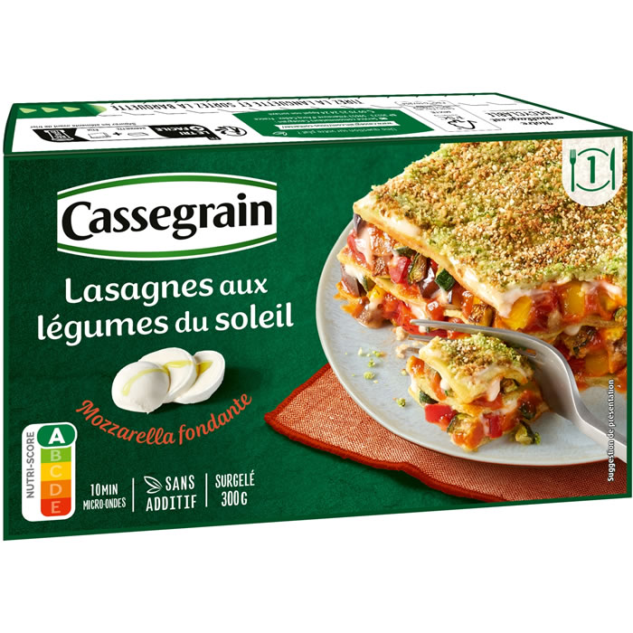 CASSEGRAIN Lasagnes aux légumes du soleil et mozzarella