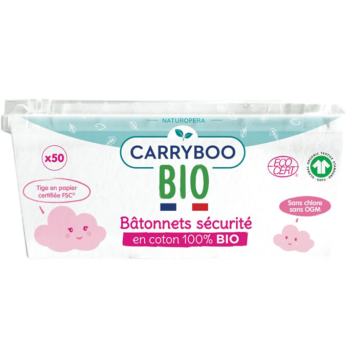 CARRYBOO Cotons-tiges sécurité pour bébé bio