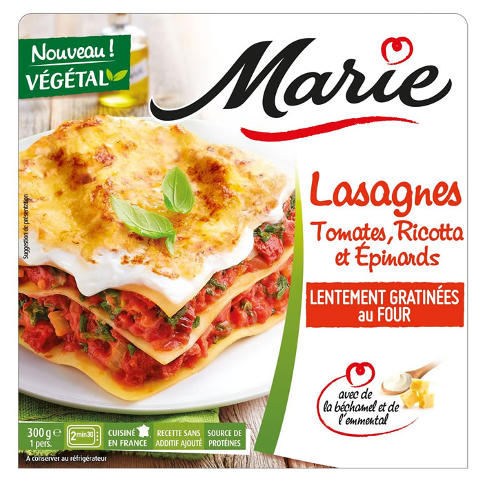 MARIE Lasagnes à la tomate, ricotta et épinard micro-ondes