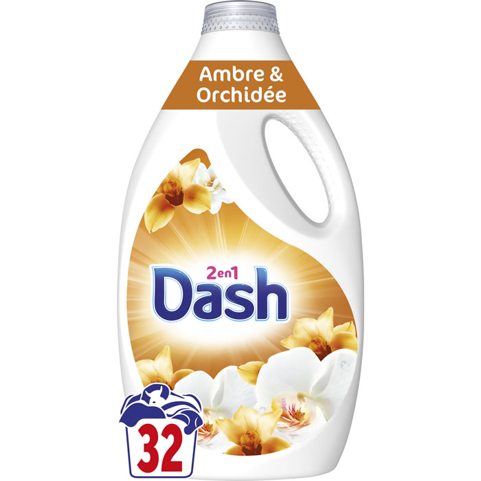 DASH Lessive liquide 2 en 1 ambre et orchidée