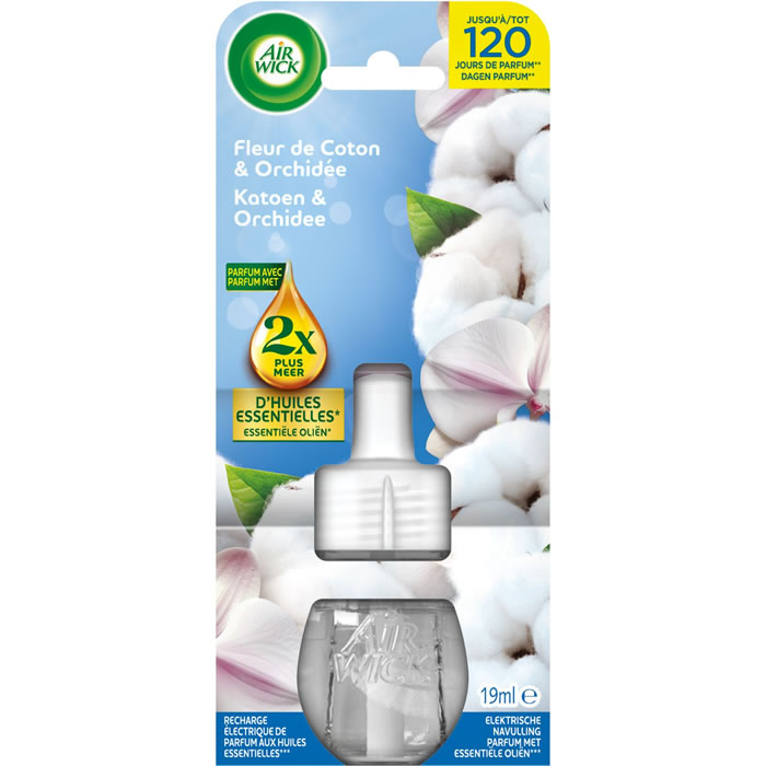 AIR WICK Recharge diffuseur électrique fleur de coton et orchidée