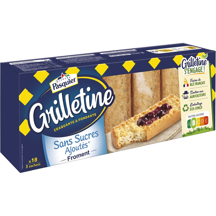 PASQUIER Grilletine Biscottes au froment sans sucres ajoutés