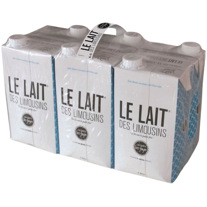 LAITERIE LES FAYES Lait demi écrémé stérilisé 1,6% M.G UHT