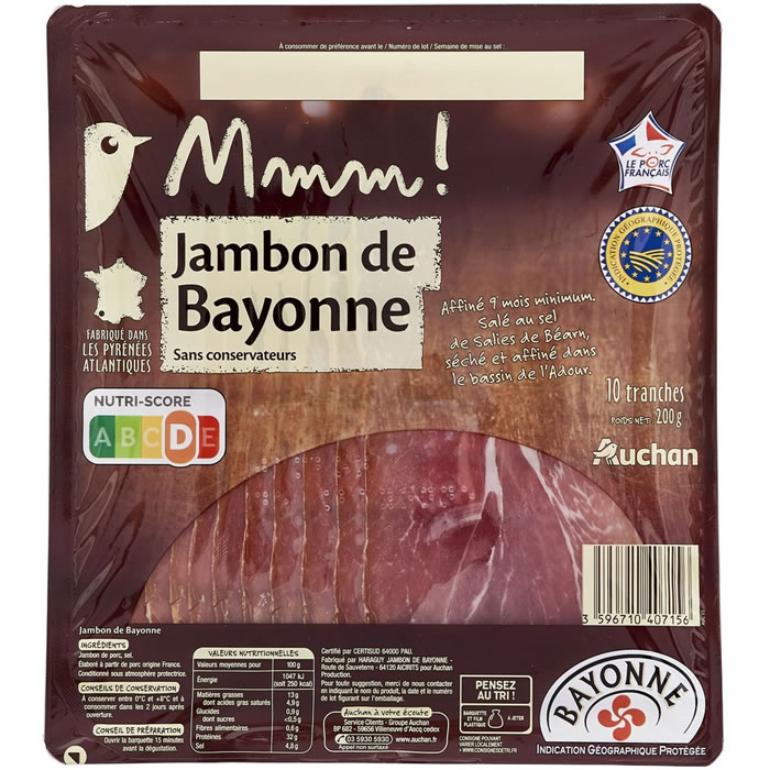 AUCHAN Mmm ! Jambon de Bayonne IGP