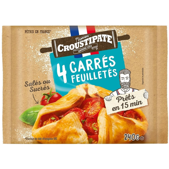 CROUSTIPÂTE Pâte feuilletés carrés à garnir