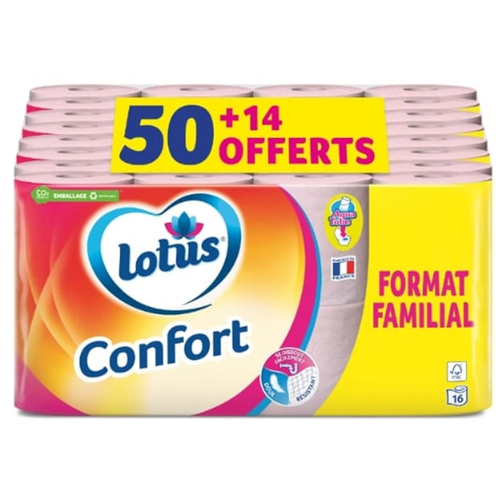 LOTUS Confort Papier toilette aquatube 2 épaisseurs
