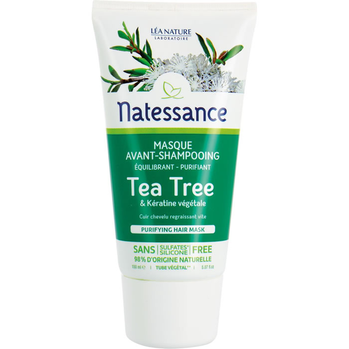 NATESSANCE Tea Tree Masque cheveux  avant-shampoing purifiant