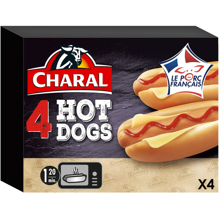 CHARAL Hot dog de porc au ketchup et fromage