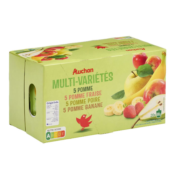 AUCHAN Dessert pomme, fraise, poire, banane