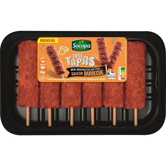 SOCOPA Mini brochettes de porc et fibres végétales au barbecue