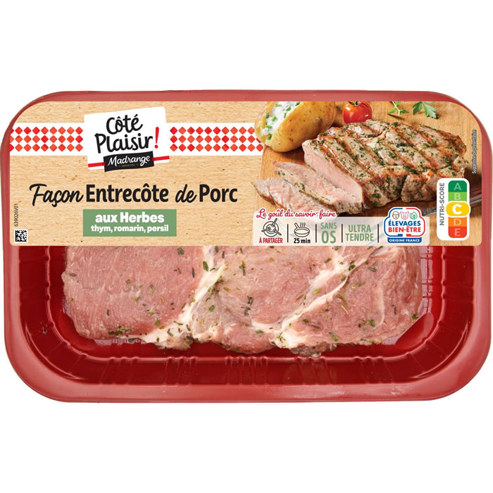 MADRANGE Côte échine de porc sans os aux herbe façon entrecôte