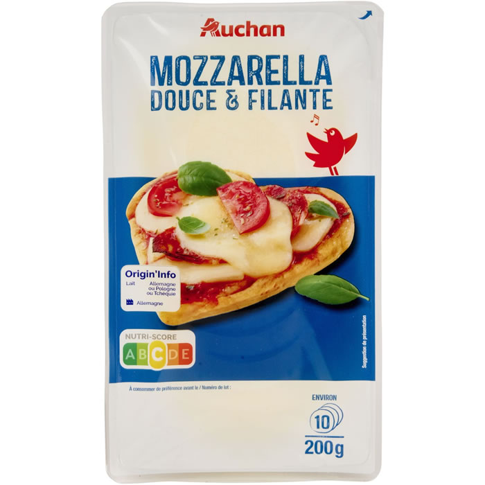 AUCHAN Mozzarella en tranches