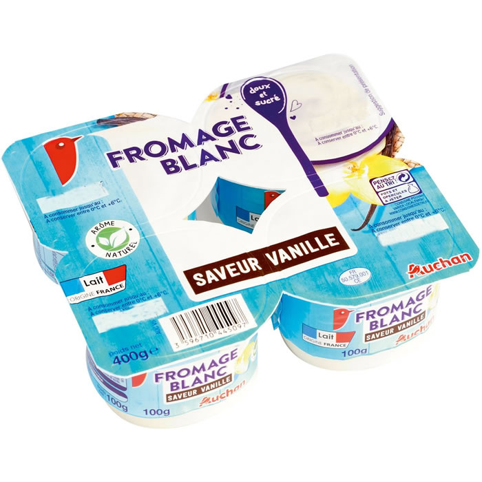 AUCHAN Fromage blanc à la vanille 2.7% M.G