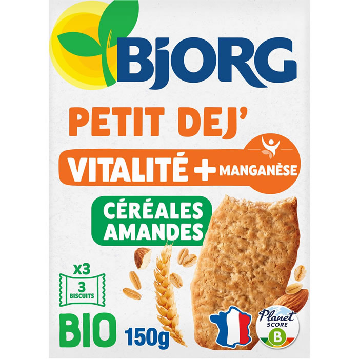 BJORG Petit Dej' Biscuits aux céréales et amandes bio