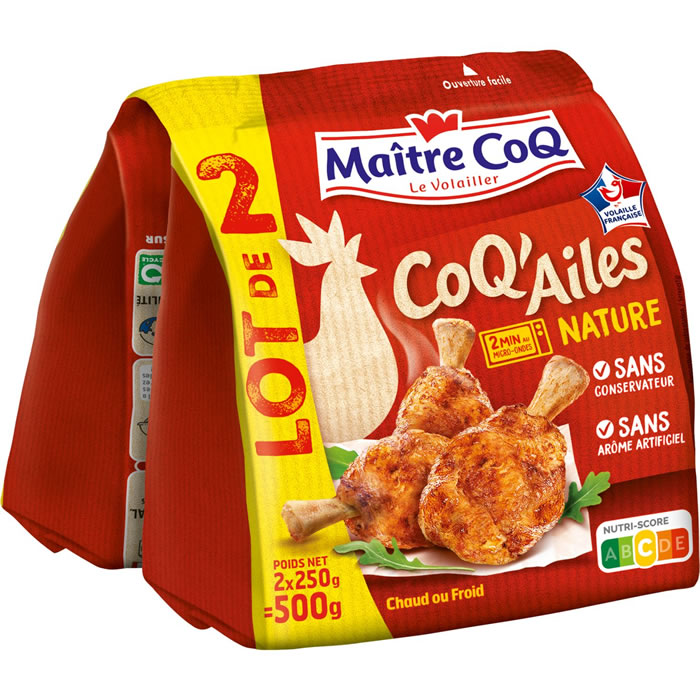 MAITRE COQ Coq Ailes Manchons de poulet nature micro-ondes