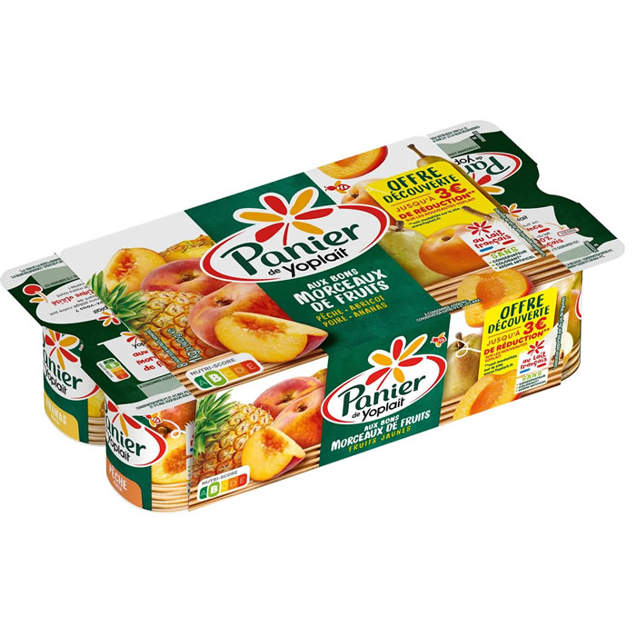 PANIER DE YOPLAIT Panaché de yaourt aux morceaux de fruit