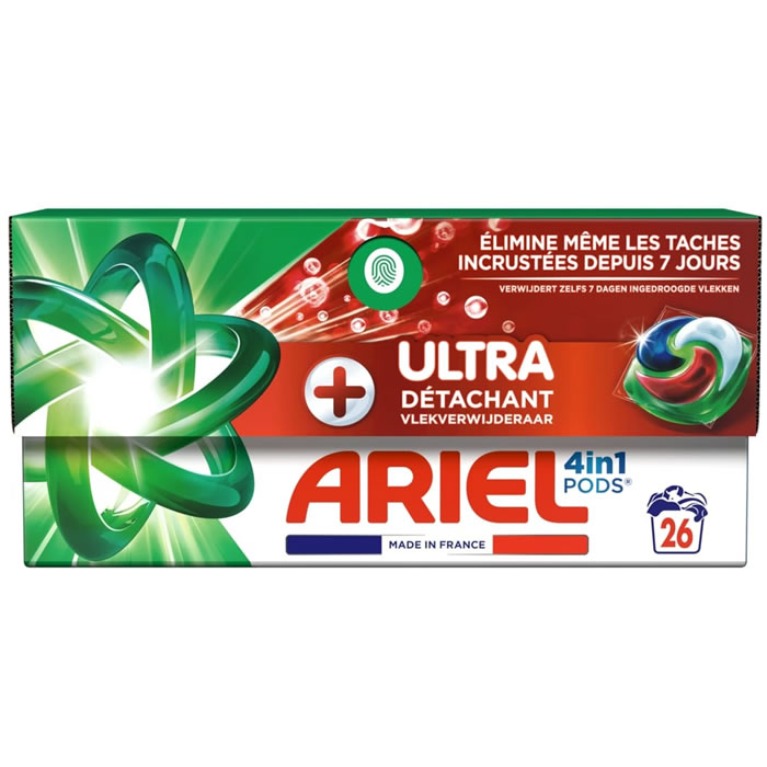 ARIEL 4 en 1 Pods Lessive capsules ultra détachant